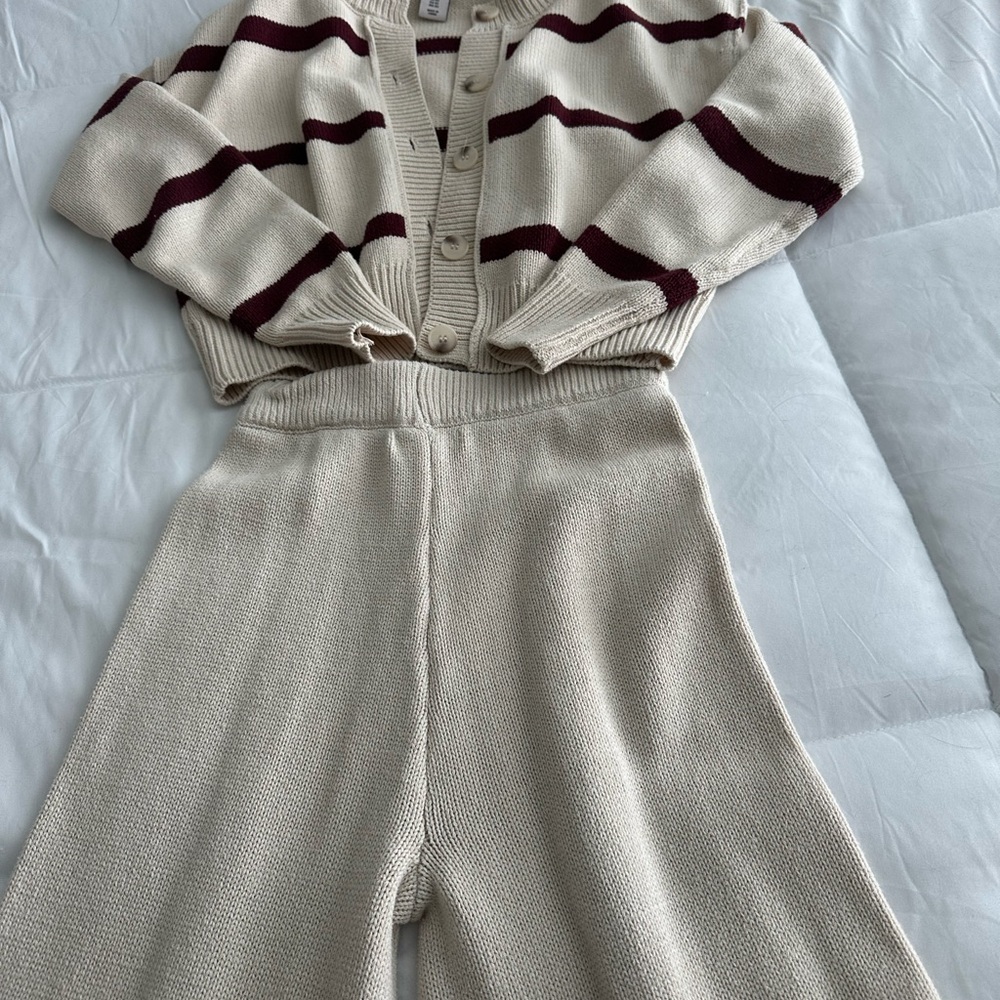 Sincerely Jules Cream Knit Women's Pants and sack